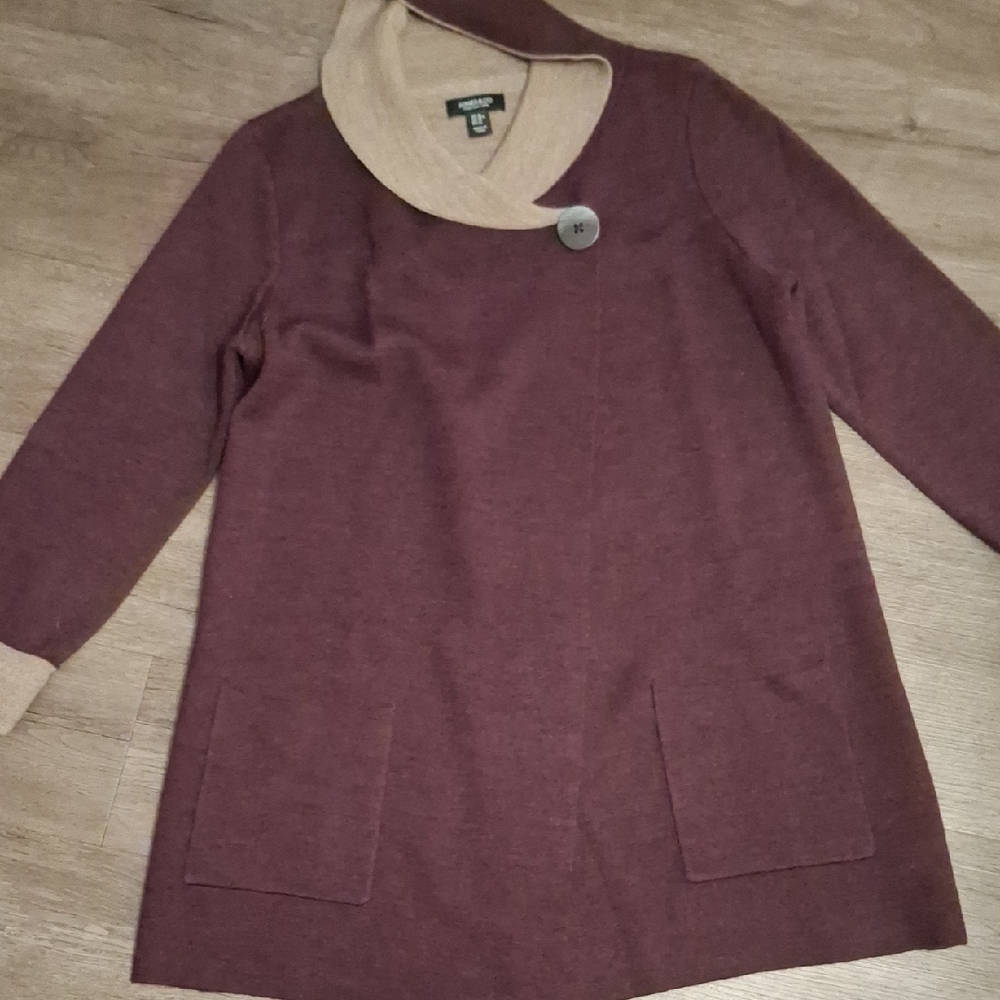 Chic Two-Tone Cowl Neck Sweater